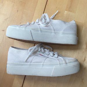 Superga 2790 white platform sneakers